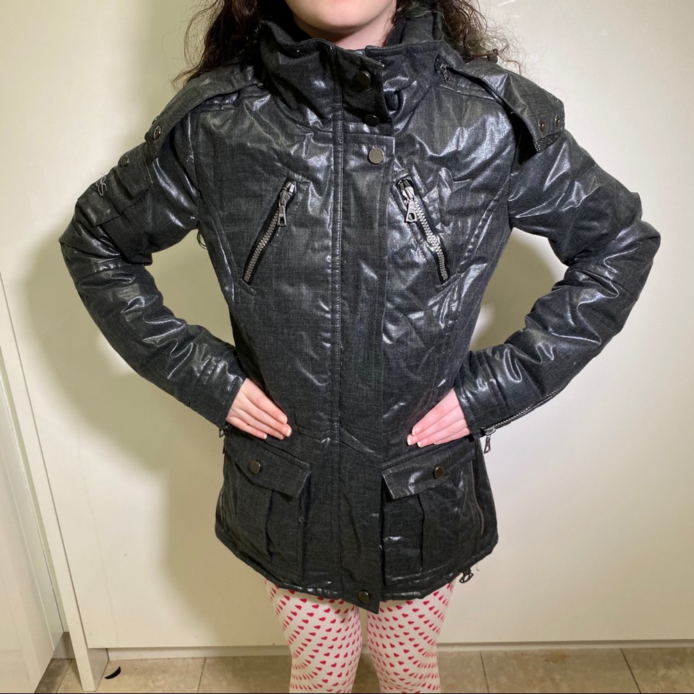 NWT Erin Snow Ski Jacket Primaloft Grey Metallic Runs Small.XS (fits like XXS)